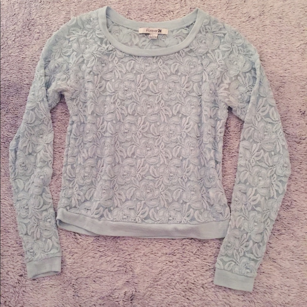 Forever 21 Blue Lace Shirt